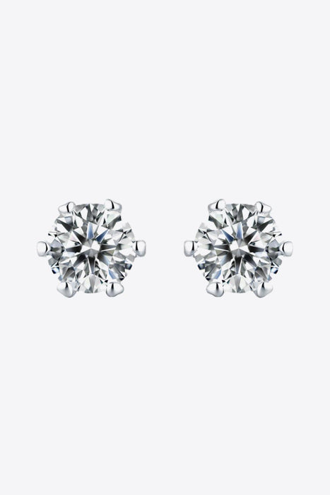 Radiant Moissanite Sterling Silver Earrings - A Touch of Glamour