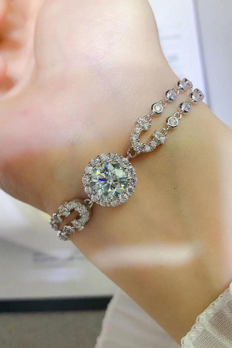Elegant Double-Layered Lab-Diamond Bracelet with Dazzling Zircon Details