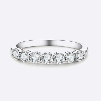Platinum-Plated Sterling Silver Lab-Grown Diamond Ring – 0.7ct Sparkle