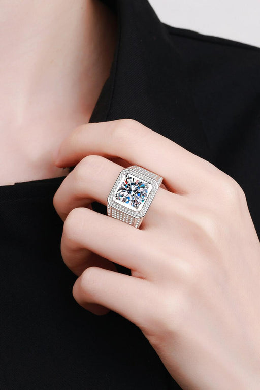 Elegant Sterling Silver Lab Grown Diamond Ring with Rhodium Finish