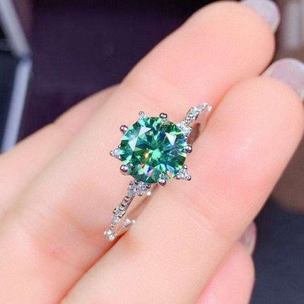 Elegant 1 Carat Lab-Created Diamond Sterling Silver Ring - A Timeless Statement Piece