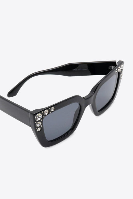 Rhinestone-Embellished UV400 Wayfarer Sunglasses