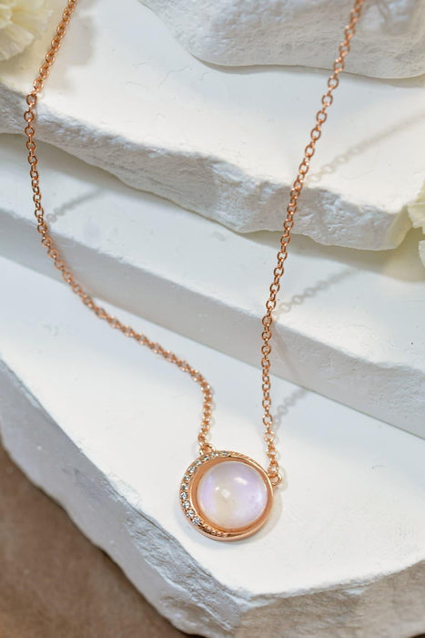 Ethereal Moonstone Necklace with Enchanting Blue-Violet Tones