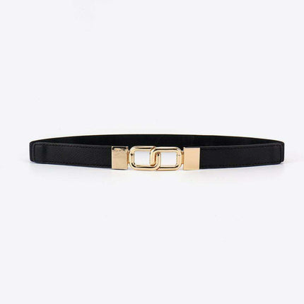 Elegant Geometric Dual Buckle Stretch Belt