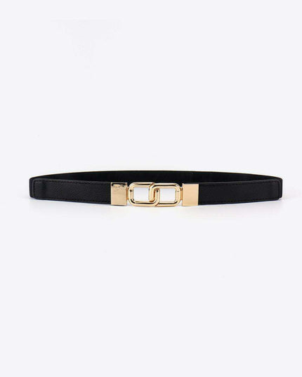 Elegant Geometric Dual Buckle Stretch Belt