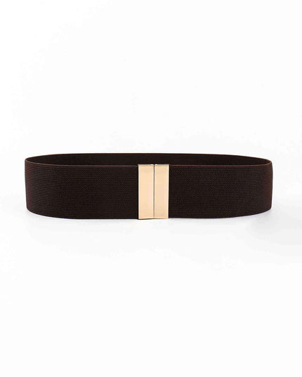 Chic Elastic Belt with Sleek Alloy Buckle - A Stylish Addition for Any Ensemble