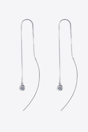 Moissanite 925 Sterling Silver Threader Earrings-Trendsi-Silver-One Size-Très Elite