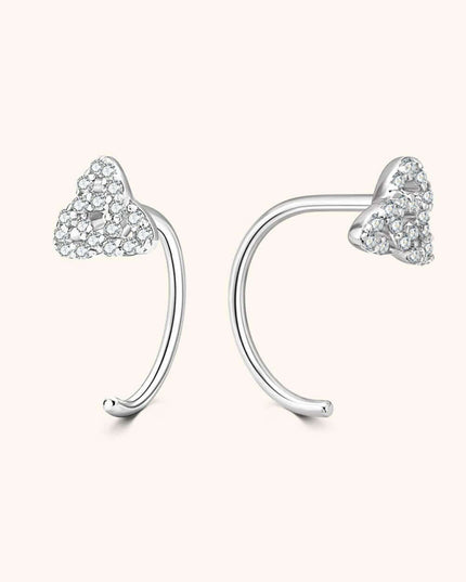 Sophisticated Silver Stud Earrings with Lab-Created Diamonds - Classic Elegance