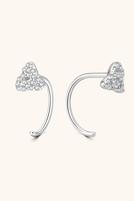 Elegant Lab-Grown Diamond Sterling Silver Earrings with Sleek Design