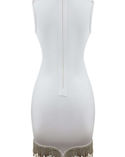 Radiant Rhinestone Tassel Cocktail Dress