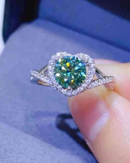 Heartfelt Lab-Diamond Ring with Dazzling Zircon Accents - A Modern Classic