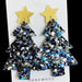Festive Christmas Tree Sparkle Dangle Earrings