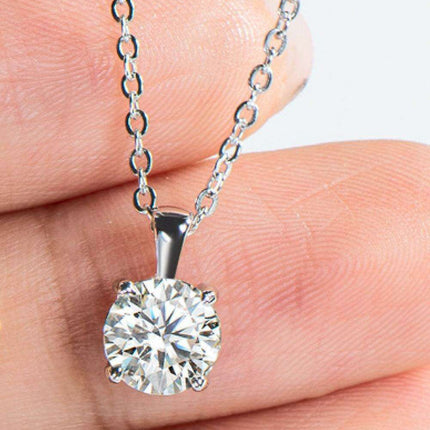 Radiant Elegance: 1 Carat Lab-Diamond Sterling Silver Necklace