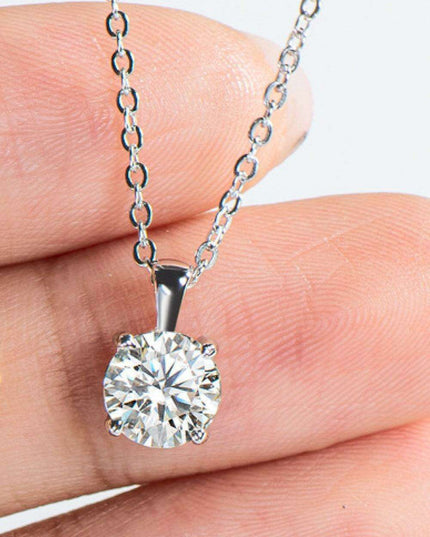 Radiant Elegance: 1 Carat Lab-Diamond Sterling Silver Necklace