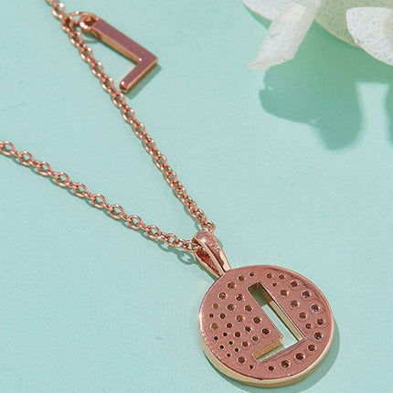 Stunning Rose Gold-Plated Necklace with Lab-Created Diamond - A Modern Elegance