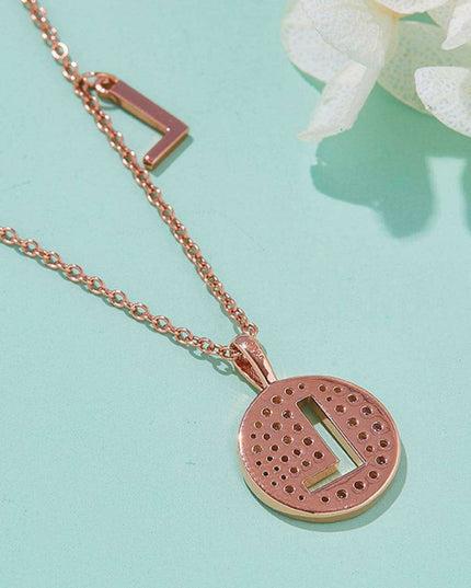 Stunning Rose Gold-Plated Necklace with Lab-Created Diamond - A Modern Elegance