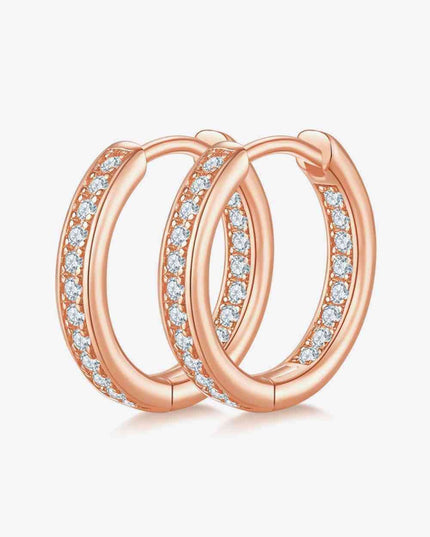 Elegant Moissanite Huggie Earrings in 925 Sterling Silver with Luxurious Packaging