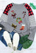 Sparkling Holiday Cheer Sequin Christmas Sweater with Round Neck