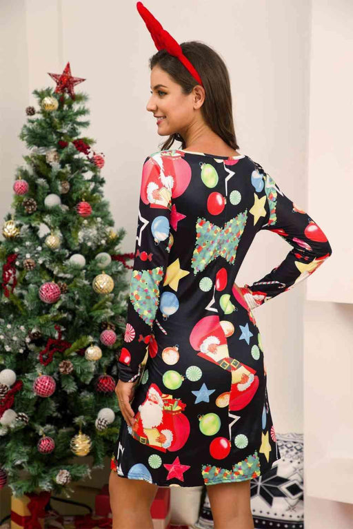 Festive Elegance Sheer Detail Christmas Maxi Dress