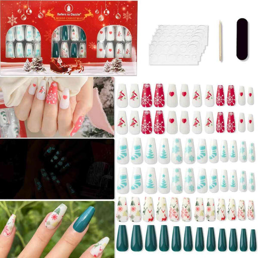 Elevated Holiday Glam 72-Piece Christmas Nail Set