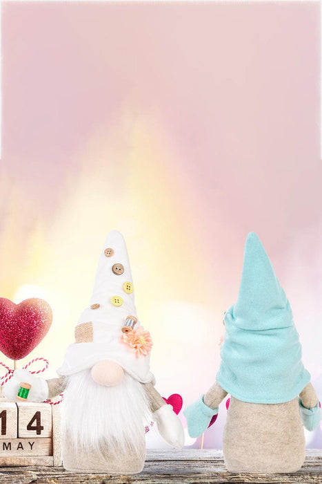 Whimsical Buttoned Gnomes Set in Polyester - 2-Pack