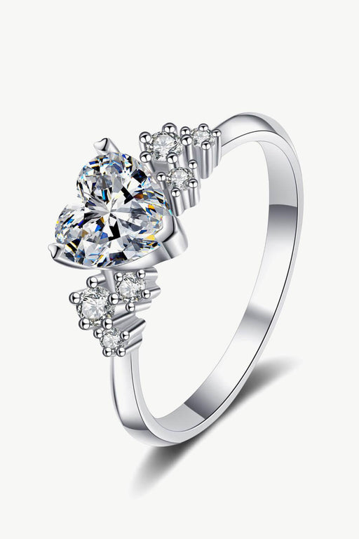 Exquisite Heart-Shaped Moissanite Ring with 1 Carat Sparkle