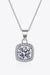 Opulent Square Lab-Diamond Necklace with Sterling Silver Chain and Zircon Accents