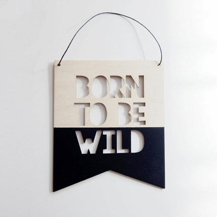 Nordic-Inspired Hollow Wood Letter Wall Decor with Rustic Rope Hanger