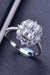 2 Carat Moissanite Sterling Silver Ring with Platinum Accents: Elegant Moissanite Ring with Platinum Accents