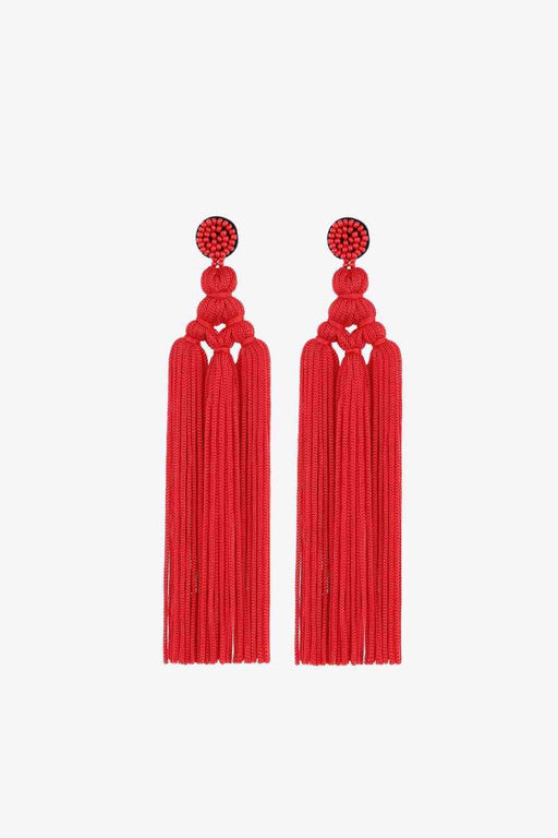 Opulent Ethnic Beadwork Tassel Earrings crafted with Attention to Detail