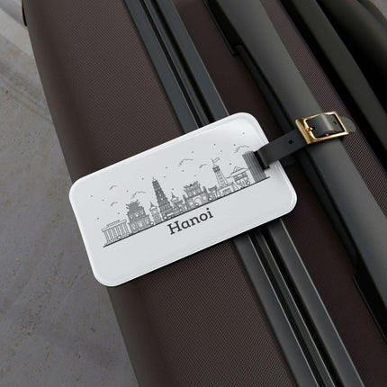 Chic Acrylic Luggage Tag Set with Luxurious Leather Strap – Elevate Your Travel Essentials