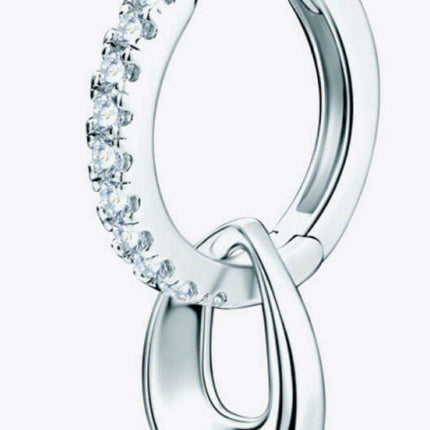 Elegant Silver Double Hoops with Dazzling Lab-Diamond Accents
