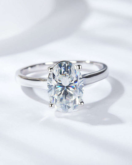 Stunning 2.5 Carat Moissanite Solitaire Ring in Platinum-Plated Sterling Silver
