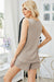 Solid Color Matching Sleeveless Top and Shorts Set - Round Neck