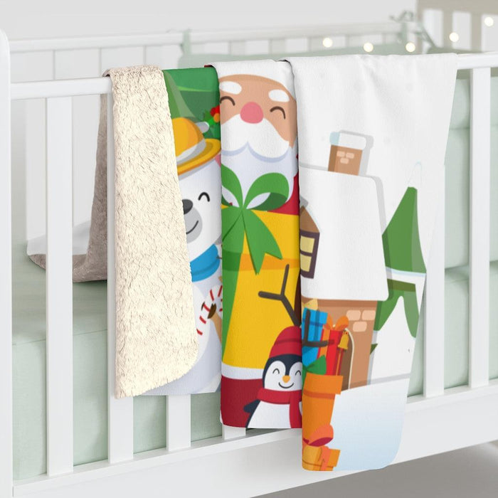 Festive Santa Claus Sherpa Fleece Blanket - Ultimate Holiday Comfort