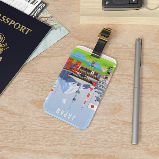 Personalized Elite Acrylic Luggage Tag Set with Leather Strap