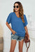 Chic V-Neck Tee with Side Ruching: Effortless Style Upgrade