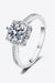 Opulent Radiance: Sterling Silver Moissanite Ring with Rhodium-Plated Zircon Accents