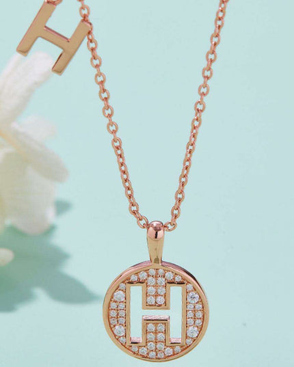 Radiant Moissanite Gemstone Pendant Necklace - Opulent Sterling Silver & 18K Rose Gold