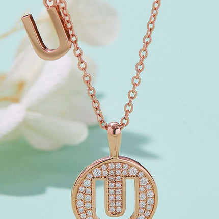 Timeless Glamour: Rose Gold Plated Sterling Silver Lab-Grown Diamond Pendant Necklace