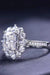 Elegant 2 Carat Moissanite Sterling Silver Ring with Platinum Accents - Luxurious Centerpiece