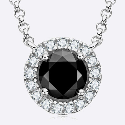 Elegant Dual-Tone 1 Carat Moissanite Round Pendant Necklace