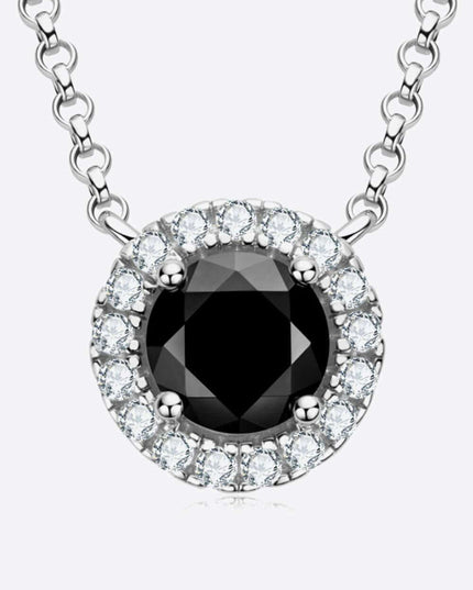 Elegant Dual-Tone 1 Carat Moissanite Round Pendant Necklace
