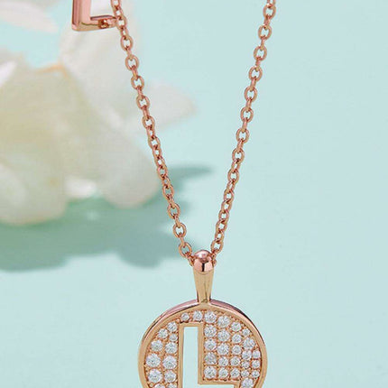 Stunning Rose Gold-Plated Necklace with Lab-Created Diamond - A Modern Elegance