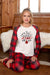Chic Slogan Print Top and Checkered Trousers Ensemble