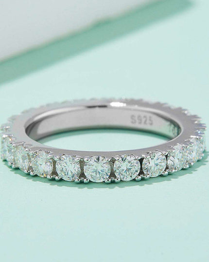 Eternal Elegance Moissanite Infinity Ring in Platinum-Plated Sterling Silver