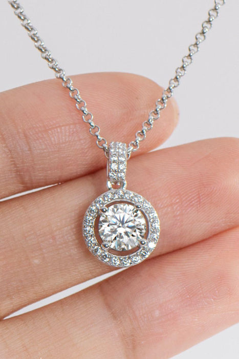 Elegant Sterling Silver Necklace with Zircon Pendant - Classic Elegance