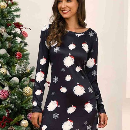Elegant Sheer Long Sleeve Festive Dress - Must-Have Holiday Attire