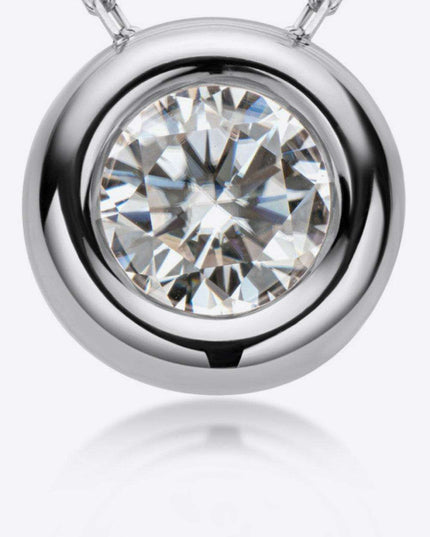 Elegant 1 Carat Moissanite Sterling Silver Pendant Necklace with Warranty