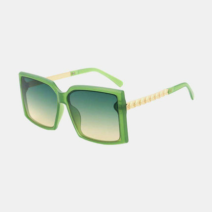 Trendy Square Sunglasses with Durable Hybrid Temples for Ultimate UV Protection